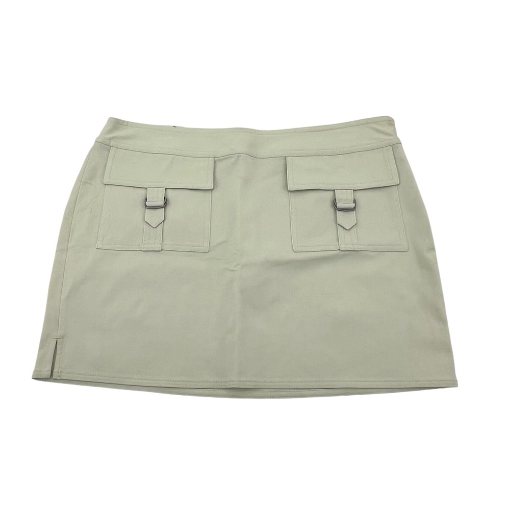 EXPRESS Stretch Utility Pocket Mini SkirtGreen Size 8 Preppy Academia Y2k